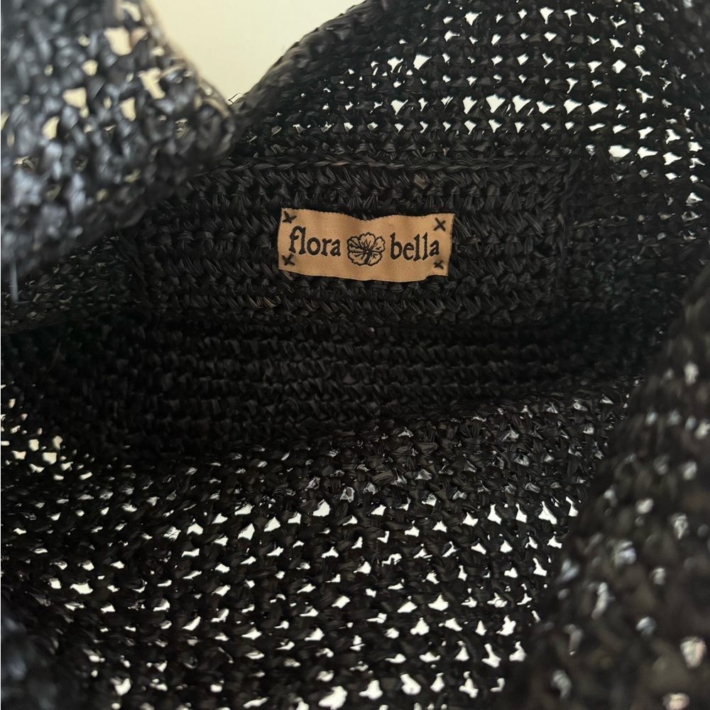 Flora Bella Napa Soft Tote |Raffia Summer Bag Boho Chic Leather Braided Handles - Picture 4 of 14